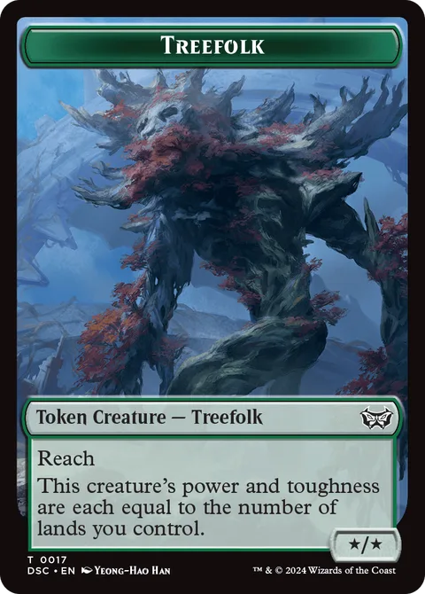 Treefolk Token (G */* Reach) // Spider Token (G 1/2)