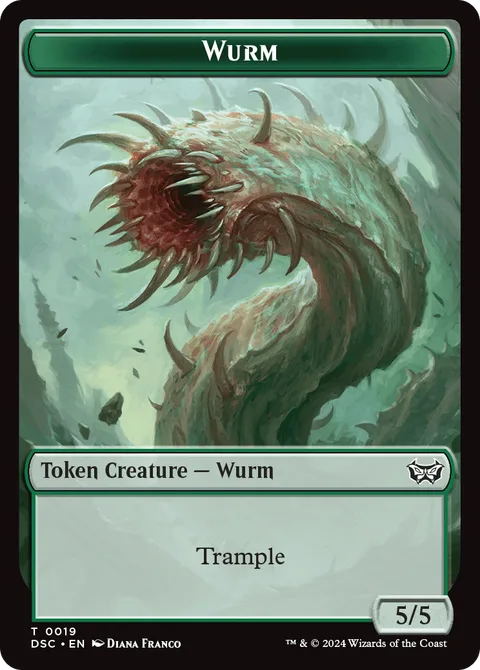 Wurm Token (G 5/5 Trample) // Manifest Token (C 2/2)