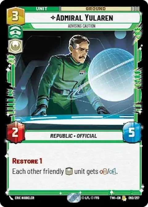 Admiral Yularen, Advising Caution