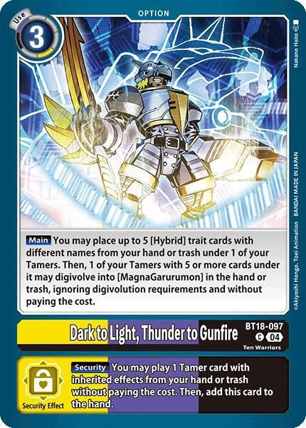 Dark to Light, Thunder to Gunfire (BT18-097)