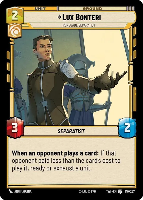 Lux Bonteri, Renegade Separatist