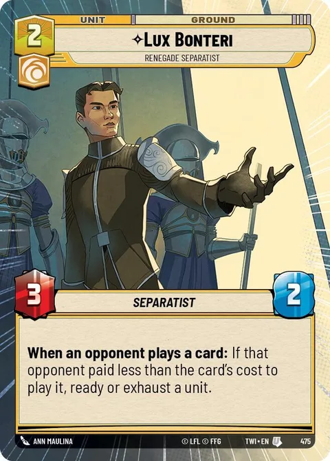 Lux Bonteri, Renegade Separatist