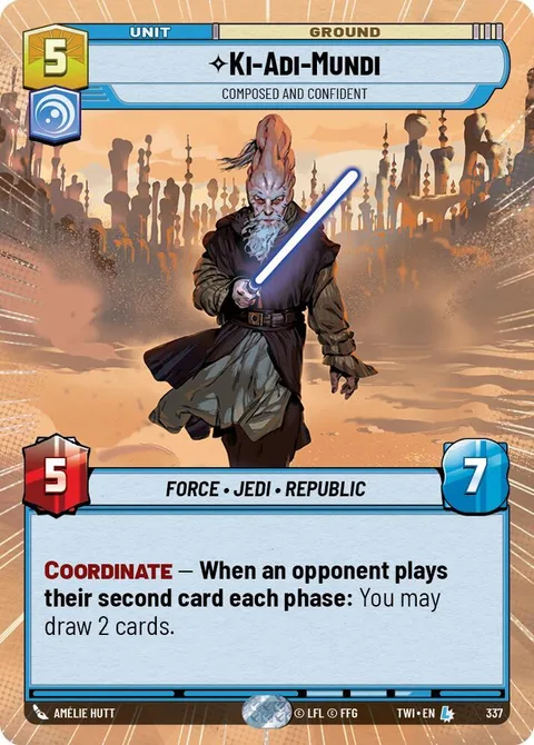 Ki-Adi-Mundi, Composed and Confident