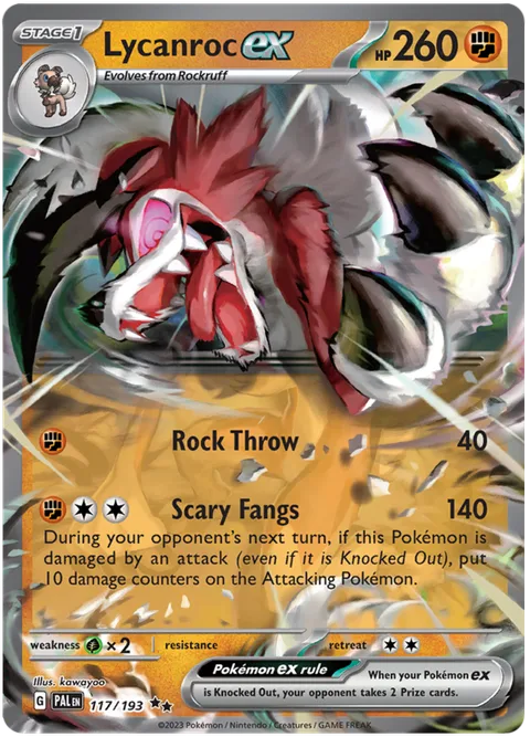 Lycanroc ex [Rock Throw | Scary Fangs]