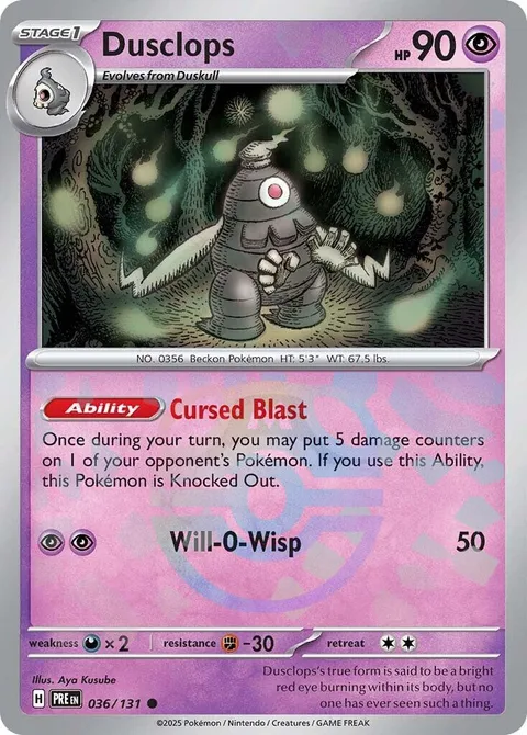 Dusclops [Cursed Blast | Will-O-Wisp]