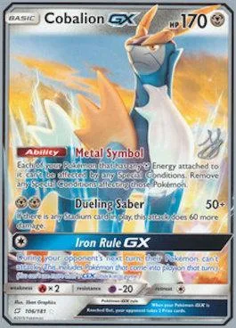 Cobalion GX [Metal Symbol | Dueling Saber | Iron Rule GX]