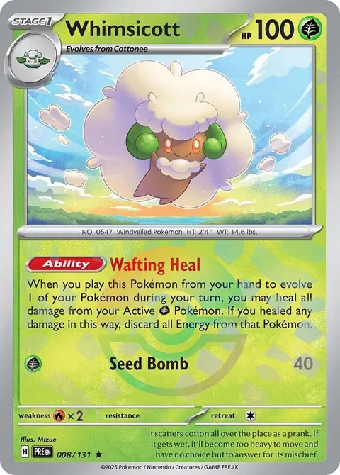 Whimsicott [Wafting Heal | Seed Bomb]