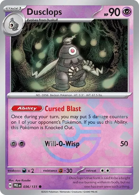 Dusclops [Cursed Blast | Will-O-Wisp]