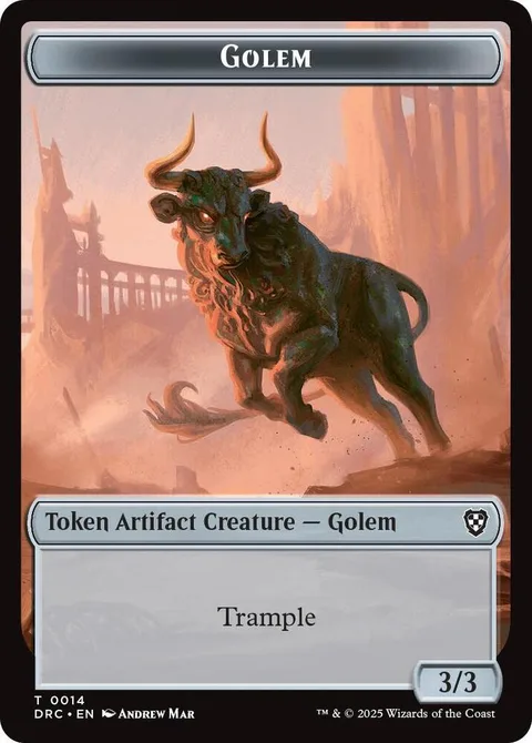 Thopter Token (A 1/1) // Golem Token (A 3/3 Trample)