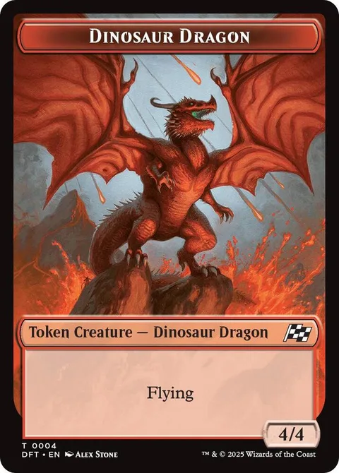 Dinosaur Dragon Token (R 4/4) // Treasure Token