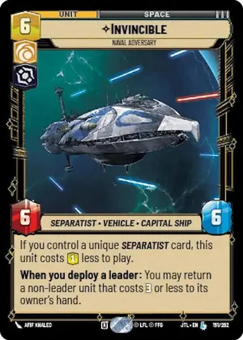 Invincible, Naval Adversary