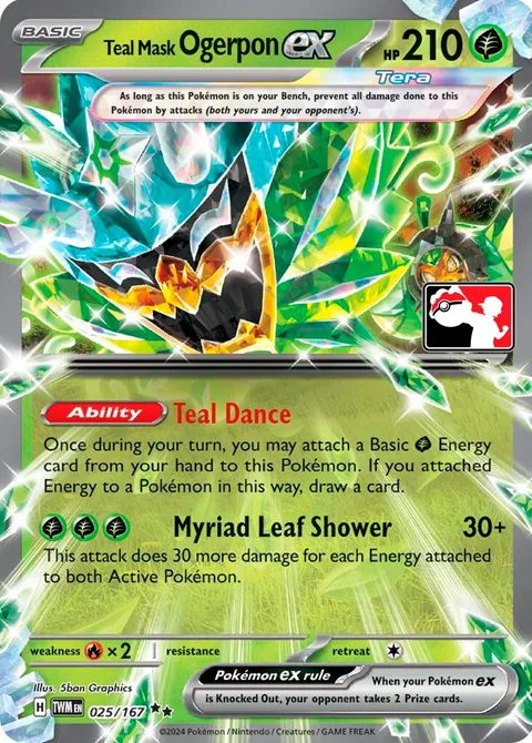 Teal Mask Ogerpon ex [Teal Dance | Myriad Leaf Shower]