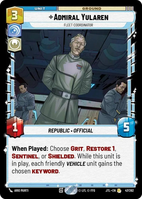 Admiral Yularen, Fleet Coordinator