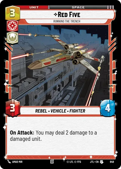 Red Five, Running the Trench