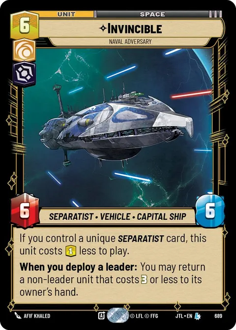 Invincible, Naval Adversary
