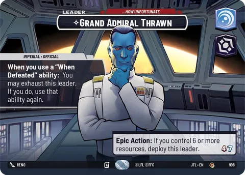 Grand Admiral Thrawn, ...How Unfortunate