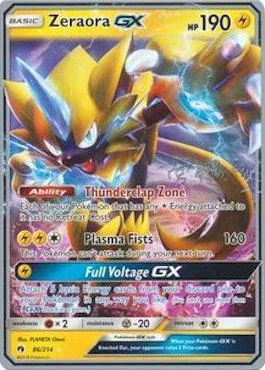 Zeraora GX [Thunderclap Zone | Plasma Fists | Full Voltage GX]