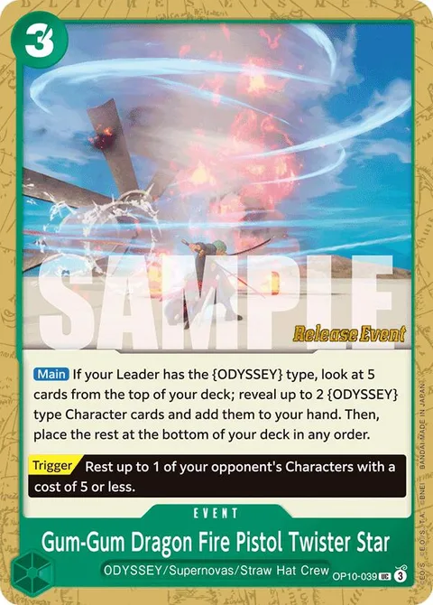 Gum-Gum Dragon Fire Pistol Twister Star (OP10-039)