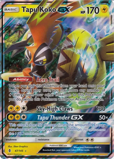 Tapu Koko GX [Aero Trail | Sky-High Claws | Tapu Thunder GX]