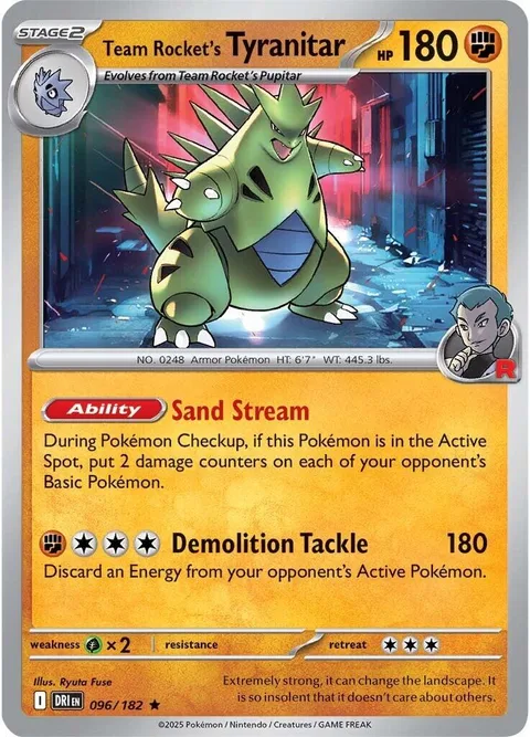 Team Rocket's Tyranitar [Sand Stream | Demolition Tackle]