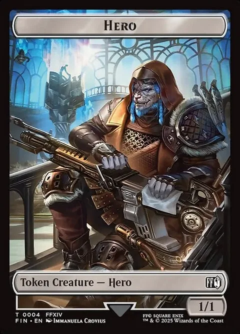 Hero Token (W 1/1) // Horror Token (B 2/2)
