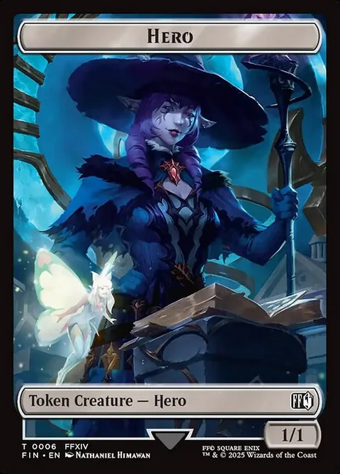 Hero Token (W 1/1) // Wizard Token (B 0/1)