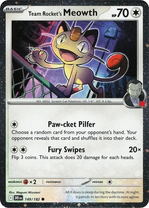 Team Rocket's Meowth [Paw-cket Pilfer | Fury Swipes]