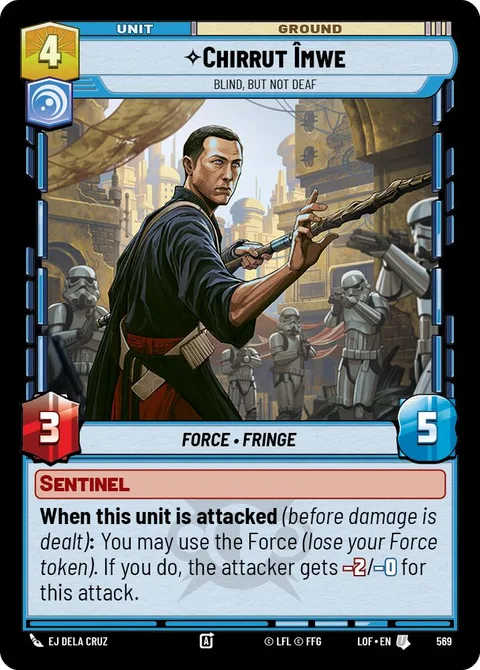 Chirrut Îmwe, Blind, but not Deaf