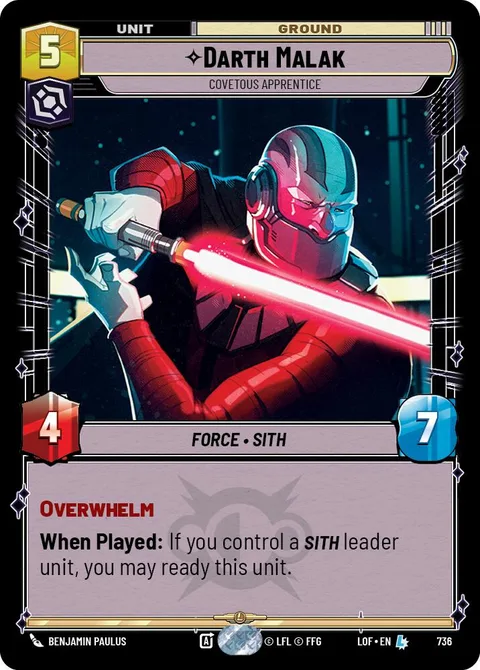 Darth Malak, Covetous Apprentice