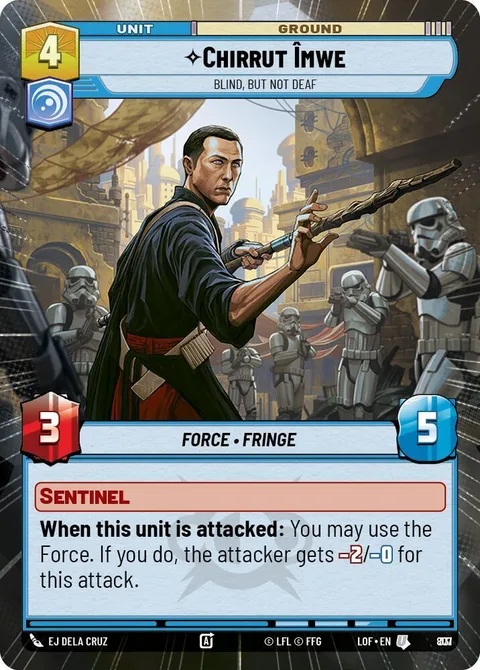 Chirrut Îmwe, Blind, but not Deaf