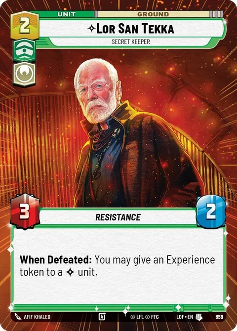 Lor San Tekka, Secret Keeper