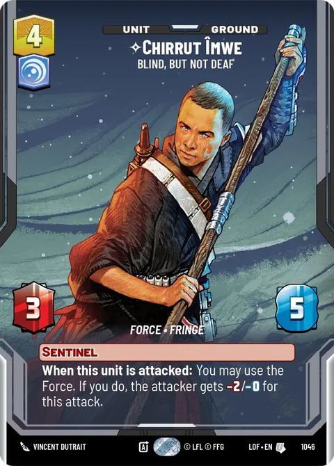 Chirrut Îmwe, Blind, but not Deaf