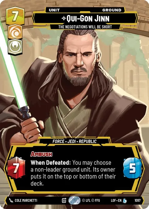 Qui-Gon Jinn, The Negotiations Will Be Short