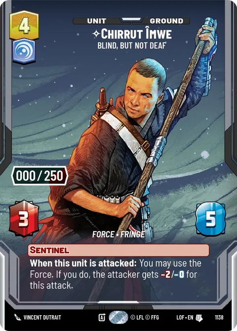 Chirrut Îmwe, Blind, but not Deaf