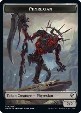 Sand Warrior Token (RGW 1/1) // Phyrexian Token (B 2/2)