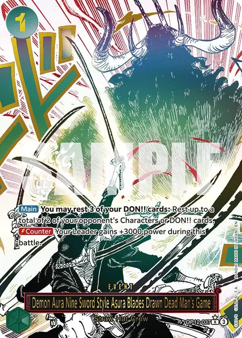 Demon Aura Nine Sword Style Asura Blades Drawn Dead Man's Game (OP12-037)