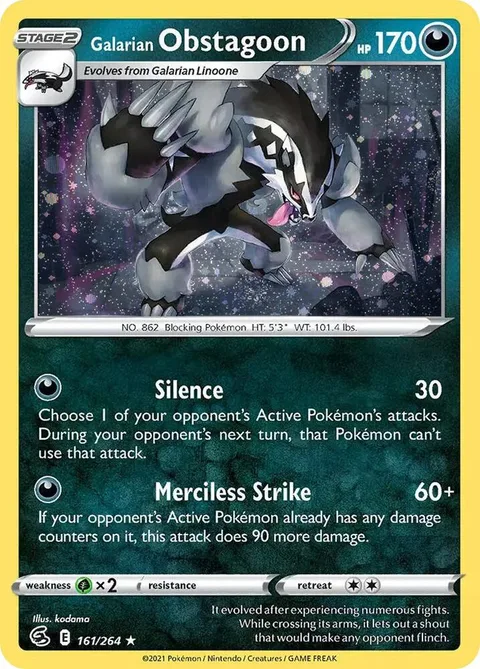 Galarian Obstagoon [Silence | Merciless Strike]