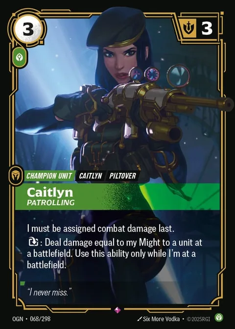 Caitlyn, Patrolling