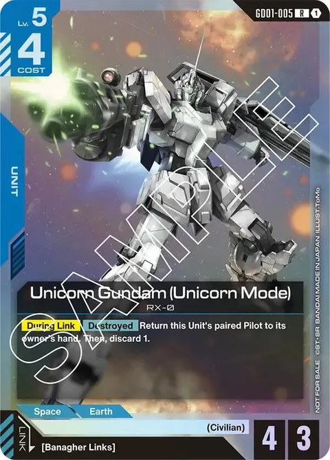 Unicorn Gundam (Unicorn Mode) (GD01-005)