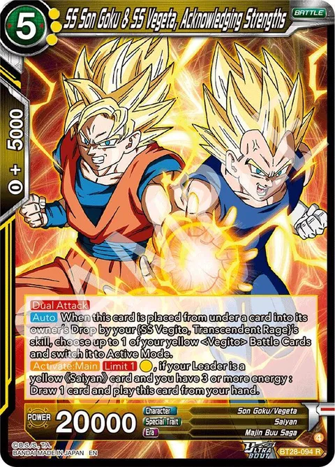 SS Son Goku & SS Vegeta, Acknowledging Strengths