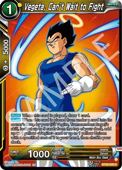 Vegeta, Can't Wait to Fight