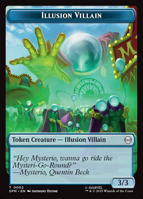 Illusion Villain Token (U 3/3) // Spider Token (G 2/1)