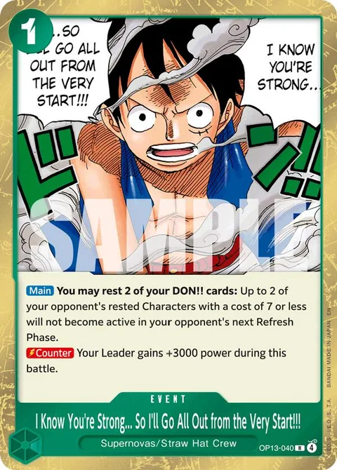 I Know You're Strong... So I'll Go All Out from the Very Start!!! (OP13-040)