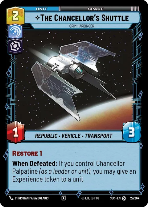 The Chancellor's Shuttle, Grim Harbinger