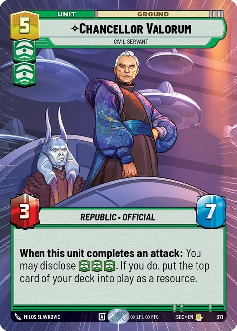 Chancellor Valorum, Civil Servant