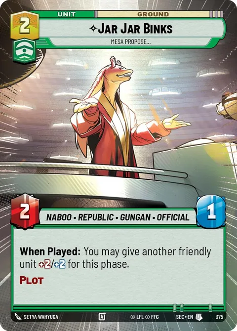 Jar Jar Binks, Mesa Propose…