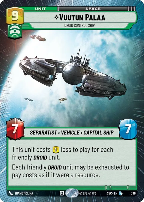 Vuutun Palaa, Droid Control Ship