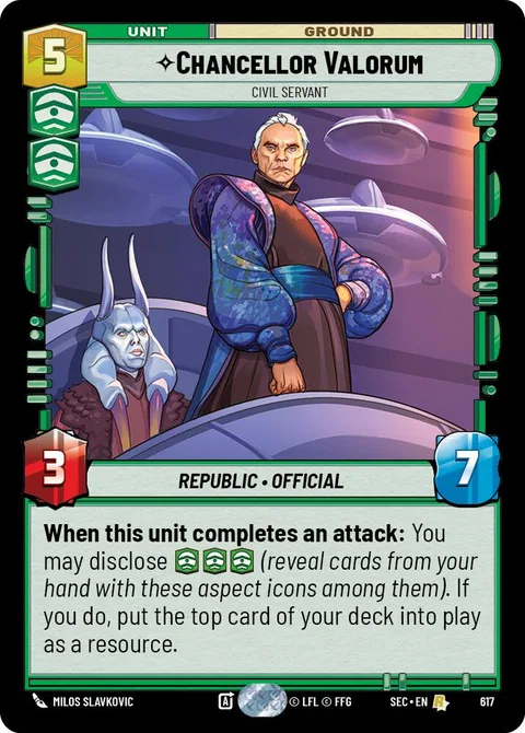 Chancellor Valorum, Civil Servant