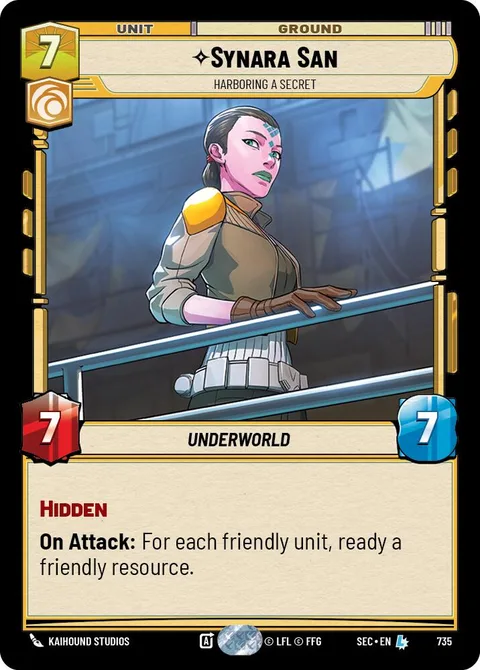 Synara San, Harboring a Secret