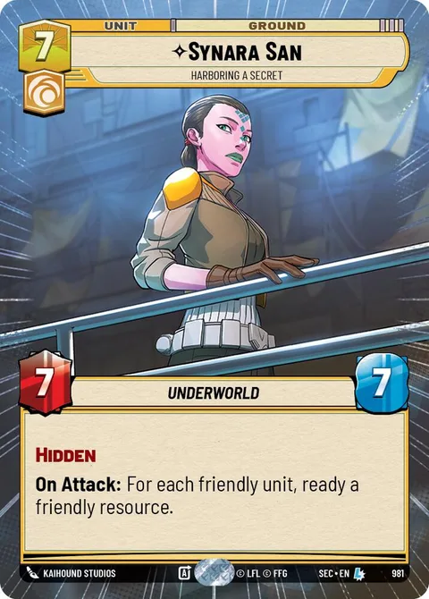 Synara San, Harboring a Secret